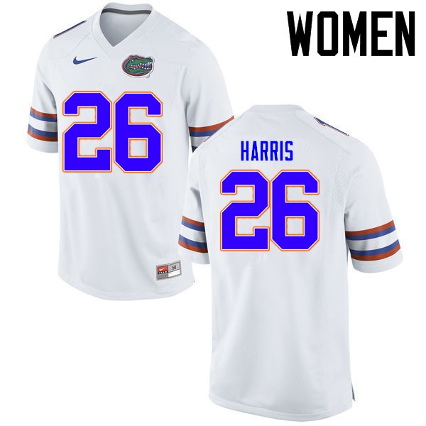 Florida Gators Women #26 Marcell Harris College Football Jerseys White